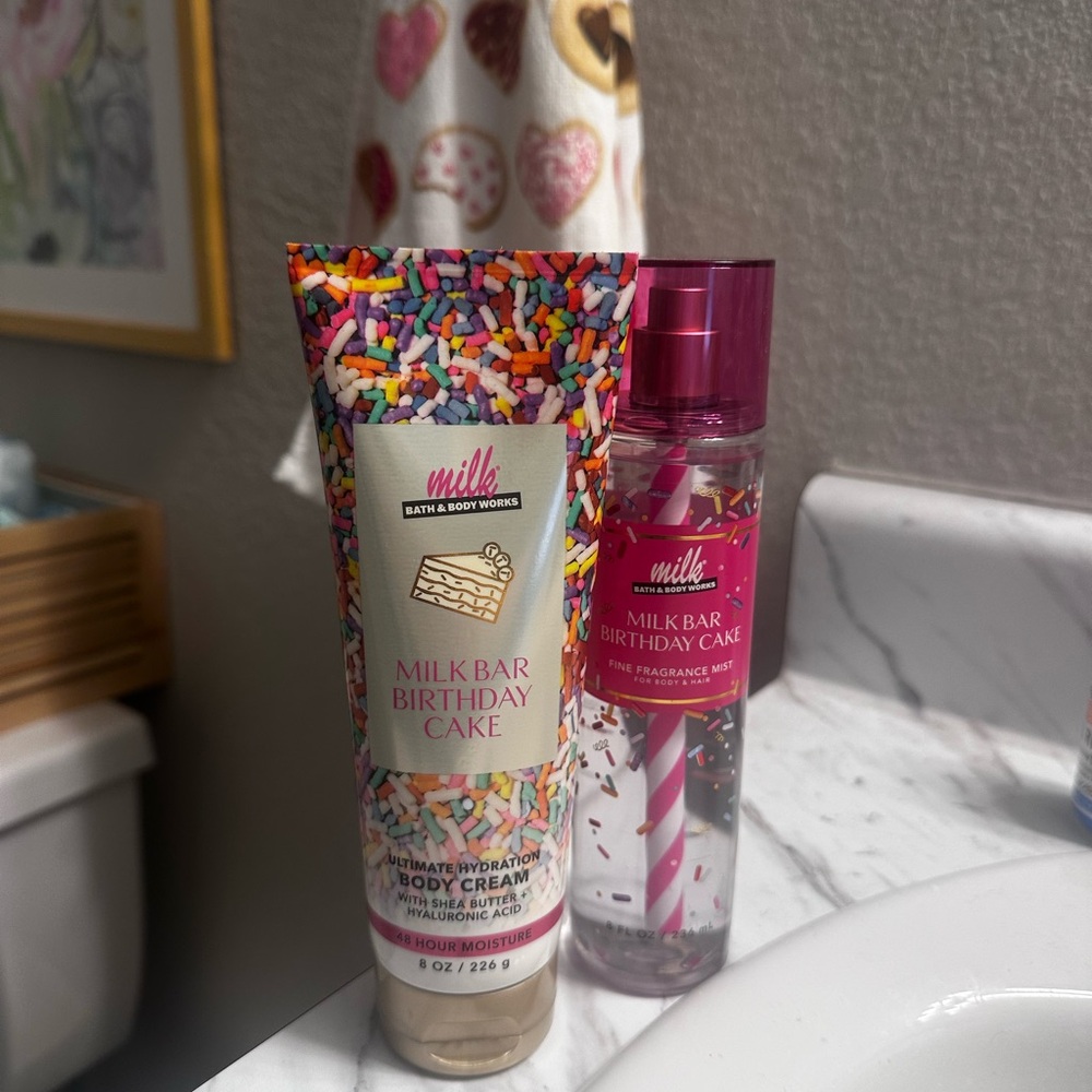 Milk Bar Birthday Cake Body Cream and Fragrance Mist Set Bath and Body Works